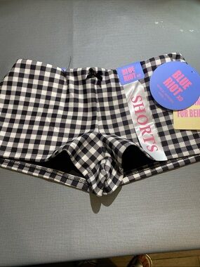 Black & White Gingham Bike Shorts
